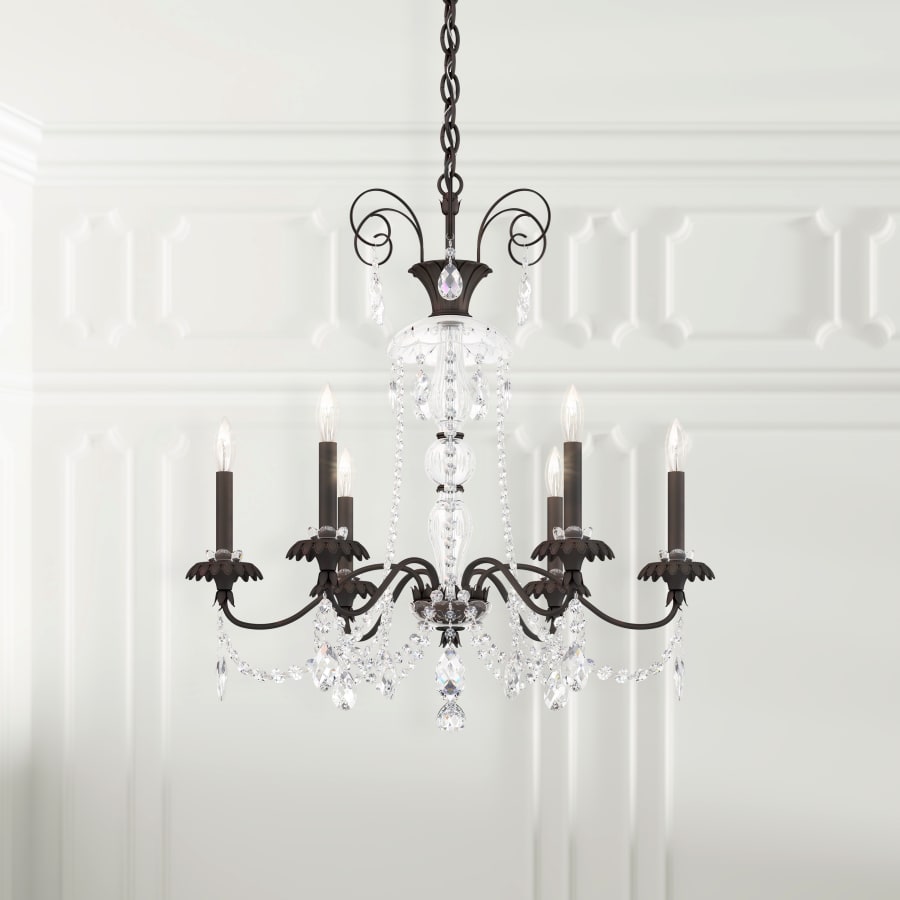 Schonbek Helenia 6 Light 28" Wide Crystal Chandelier with Clear Heritage Crystal Accents