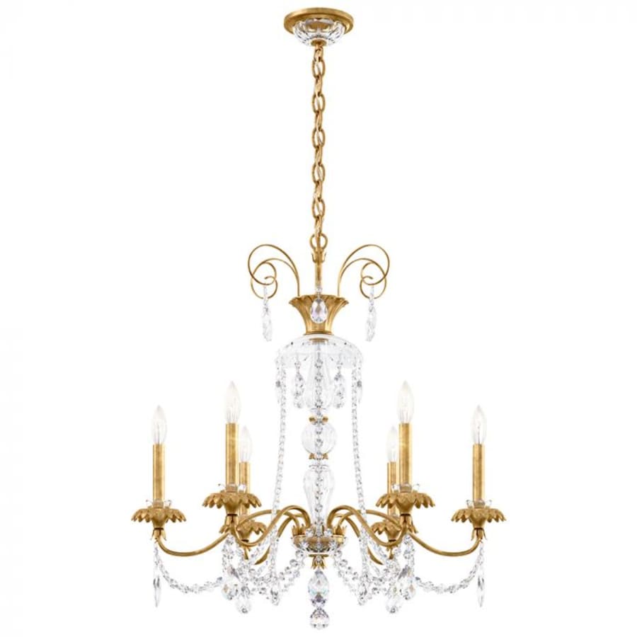 Schonbek Helenia 6 Light 28" Wide Crystal Chandelier with Clear Heritage Crystal Accents