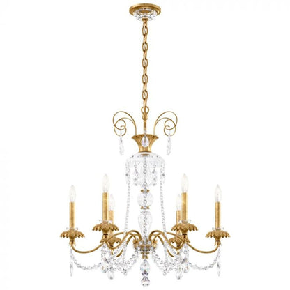 Schonbek Helenia 6 Light 28" Wide Crystal Chandelier with Clear Heritage Crystal Accents
