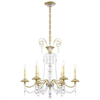 Schonbek Helenia 6 Light 28" Wide Crystal Chandelier with Clear Heritage Crystal Accents