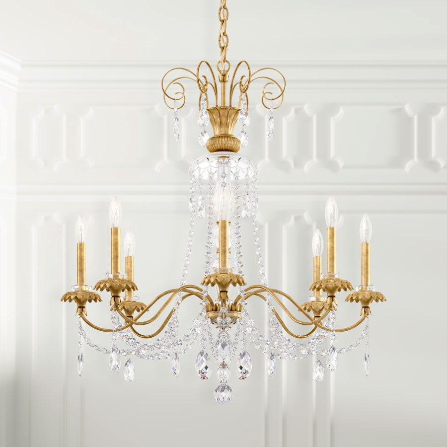 Schonbek Helenia 8 Light 32" Wide Crystal Chandelier with Clear Heritage Crystal Accents