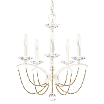 Schonbek Priscilla 5 Light 18" Wide Crystal Chandelier with Bronze Pearl Beads