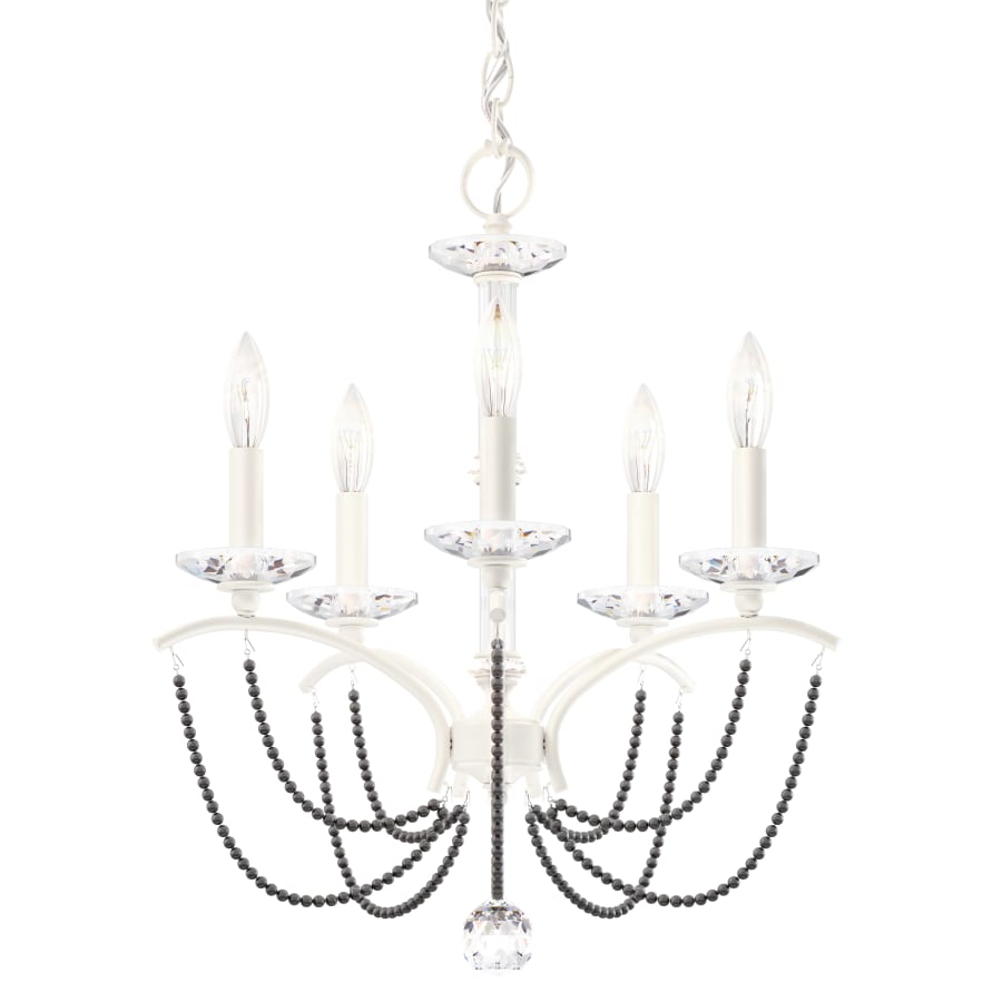 Schonbek Priscilla 5 Light 18" Wide Crystal Chandelier with Dark Grey Pearl Beads