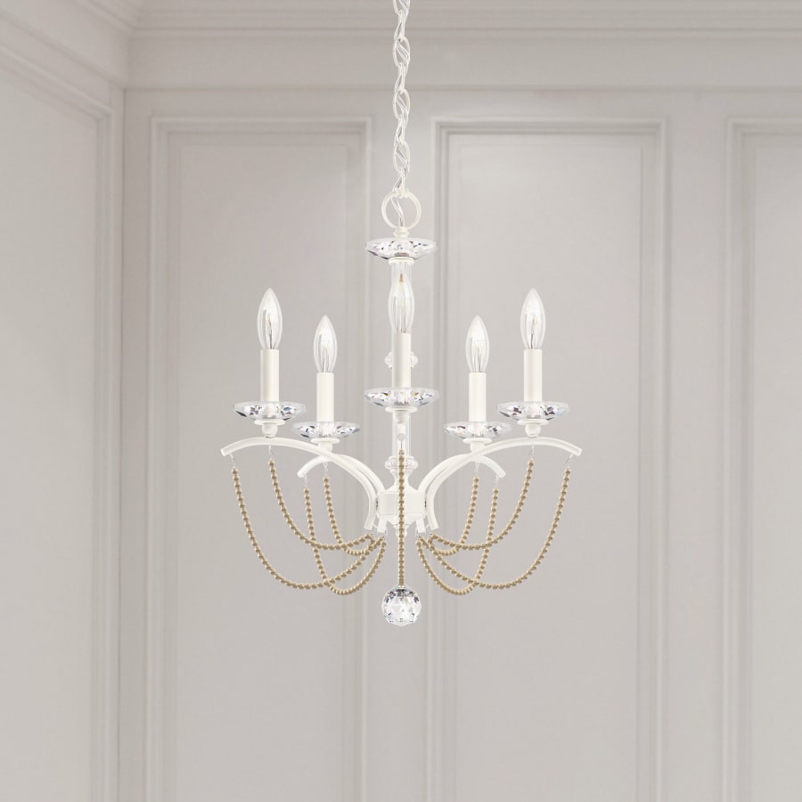 Schonbek Priscilla 5 Light 18" Wide Crystal Chandelier with Bronze Pearl Beads