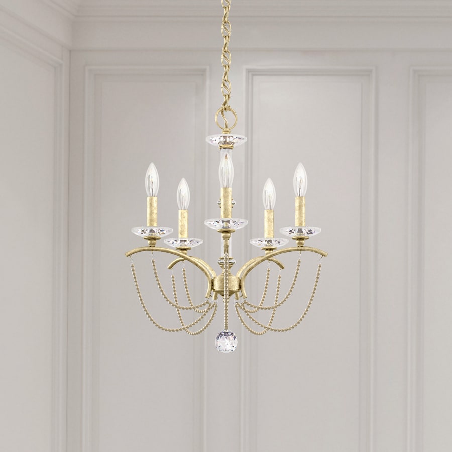 Schonbek Priscilla 5 Light 18" Wide Crystal Chandelier with Bronze Pearl Beads