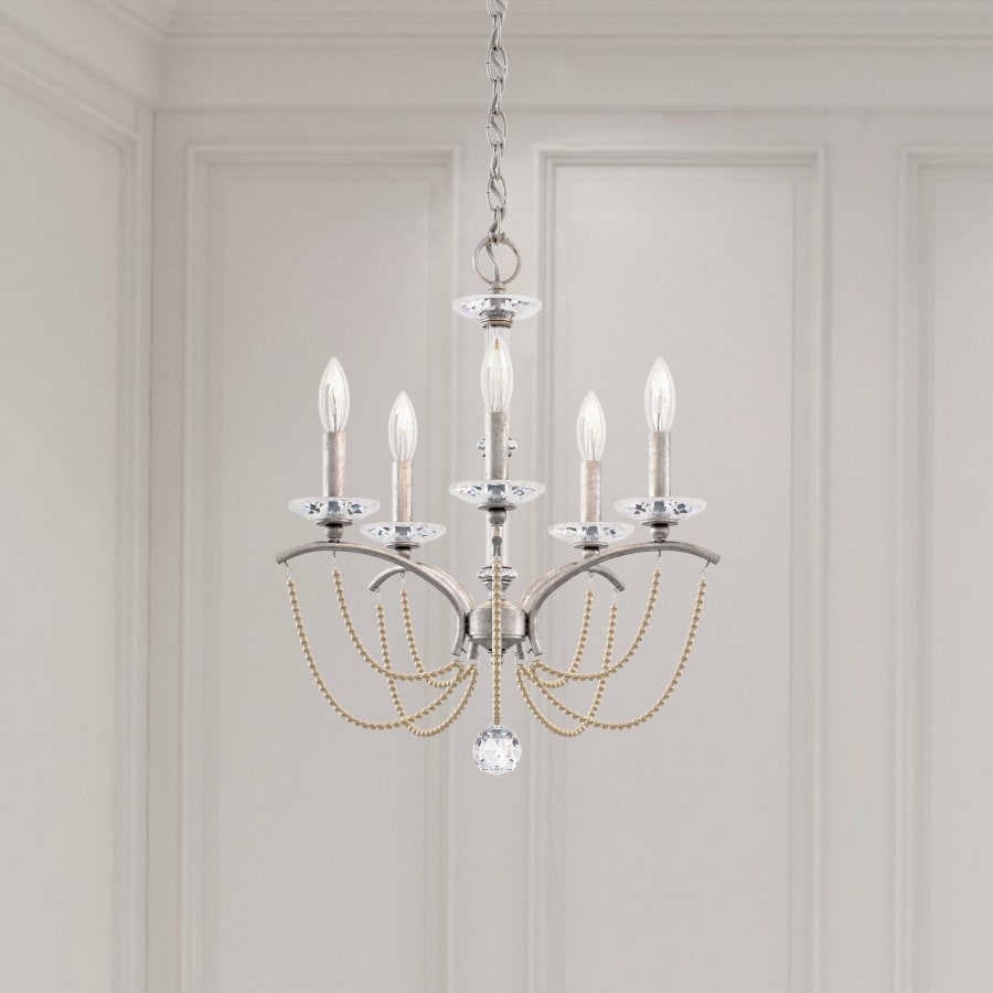 Schonbek Priscilla 5 Light 18" Wide Crystal Chandelier with Bronze Pearl Beads