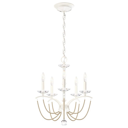 Schonbek Priscilla 5 Light 18" Wide Crystal Chandelier with Bronze Pearl Beads