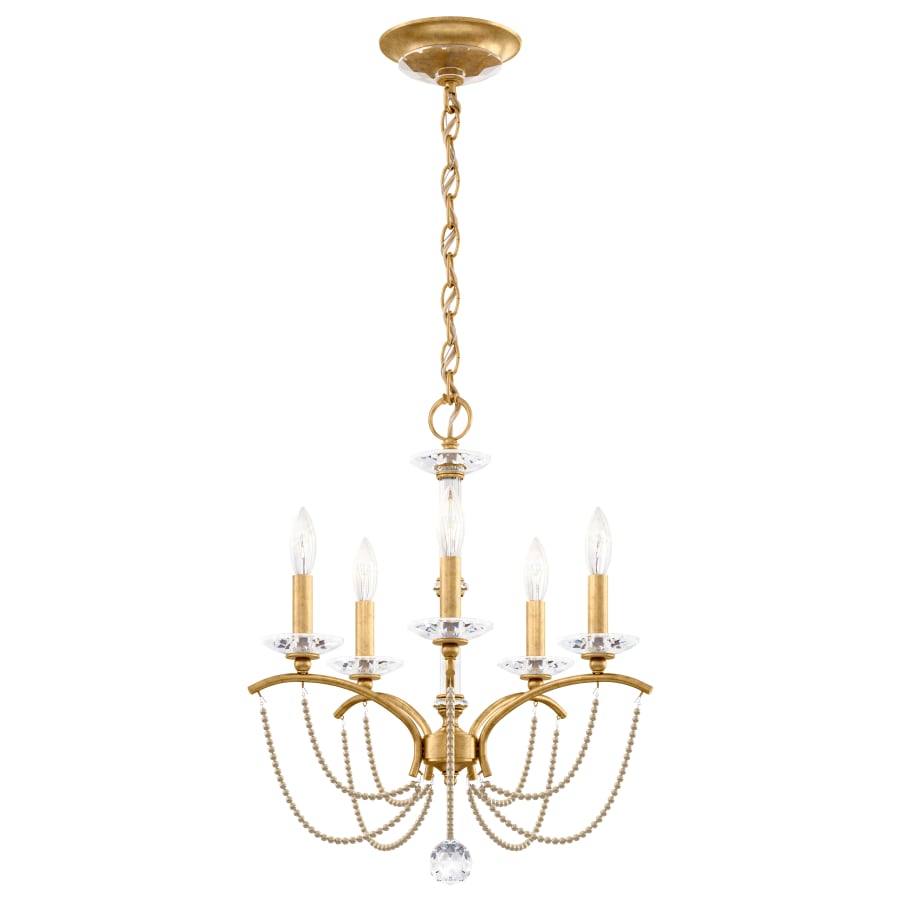 Schonbek Priscilla 5 Light 18" Wide Crystal Chandelier with Bronze Pearl Beads