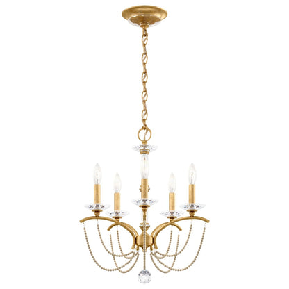 Schonbek Priscilla 5 Light 18" Wide Crystal Chandelier with Bronze Pearl Beads