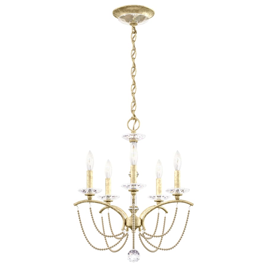 Schonbek Priscilla 5 Light 18" Wide Crystal Chandelier with Bronze Pearl Beads