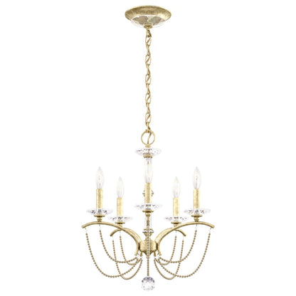 Schonbek Priscilla 5 Light 18" Wide Crystal Chandelier with Bronze Pearl Beads