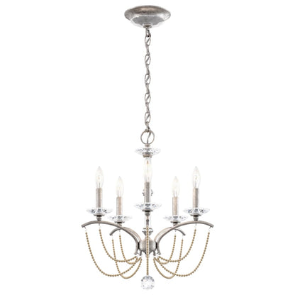 Schonbek Priscilla 5 Light 18" Wide Crystal Chandelier with Bronze Pearl Beads