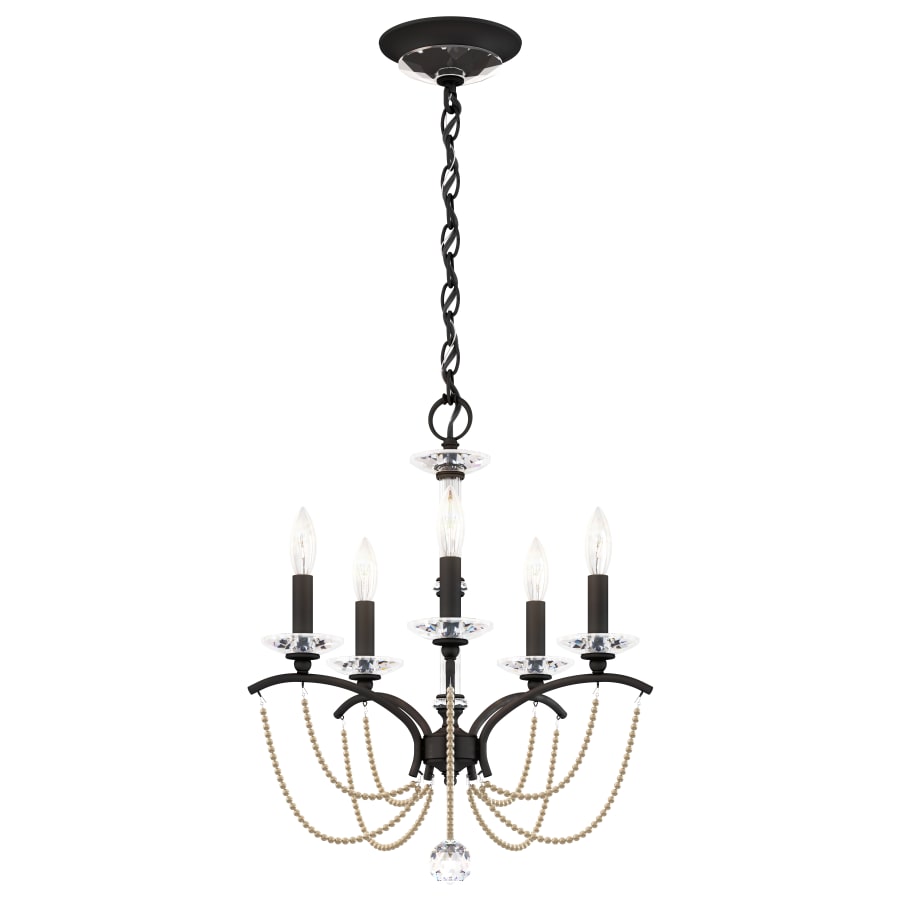 Schonbek Priscilla 5 Light 18" Wide Crystal Chandelier with Bronze Pearl Beads