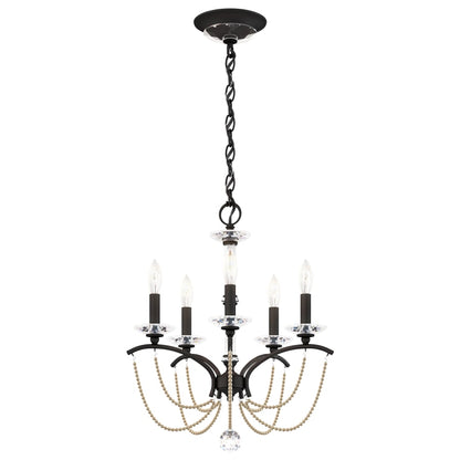 Schonbek Priscilla 5 Light 18" Wide Crystal Chandelier with Bronze Pearl Beads