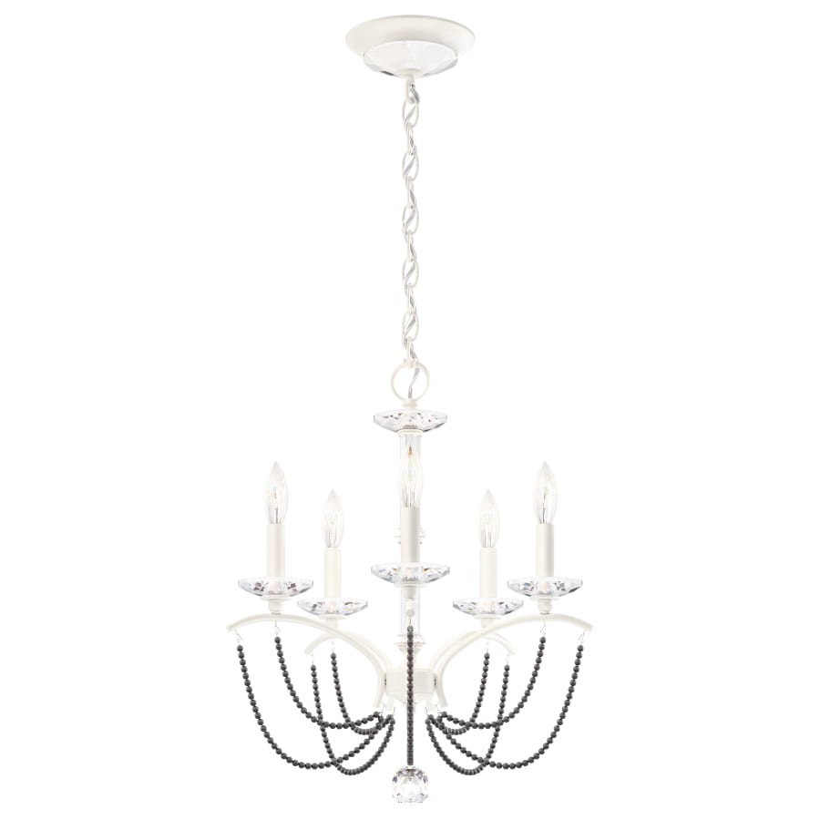 Schonbek Priscilla 5 Light 18" Wide Crystal Chandelier with Dark Grey Pearl Beads