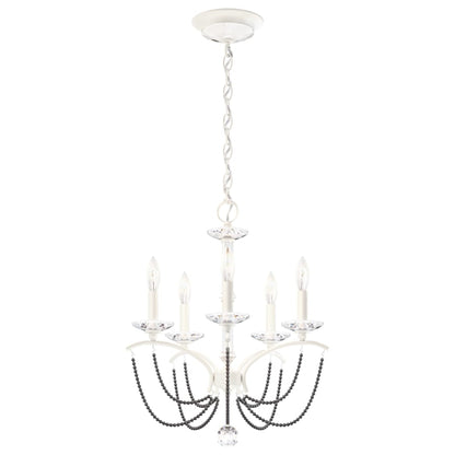 Schonbek Priscilla 5 Light 18" Wide Crystal Chandelier with Dark Grey Pearl Beads