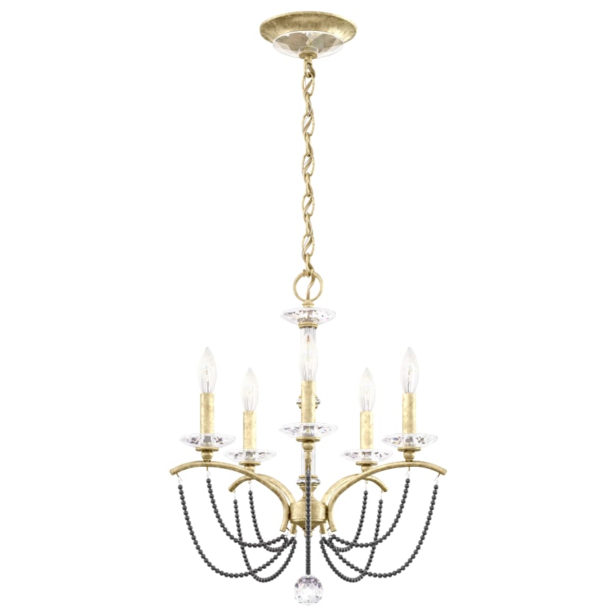 Schonbek Priscilla 5 Light 18" Wide Crystal Chandelier with Dark Grey Pearl Beads