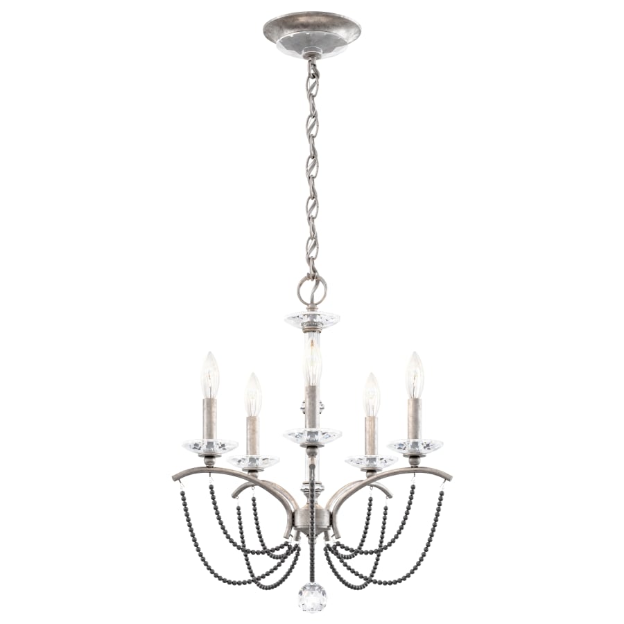 Schonbek Priscilla 5 Light 18" Wide Crystal Chandelier with Dark Grey Pearl Beads