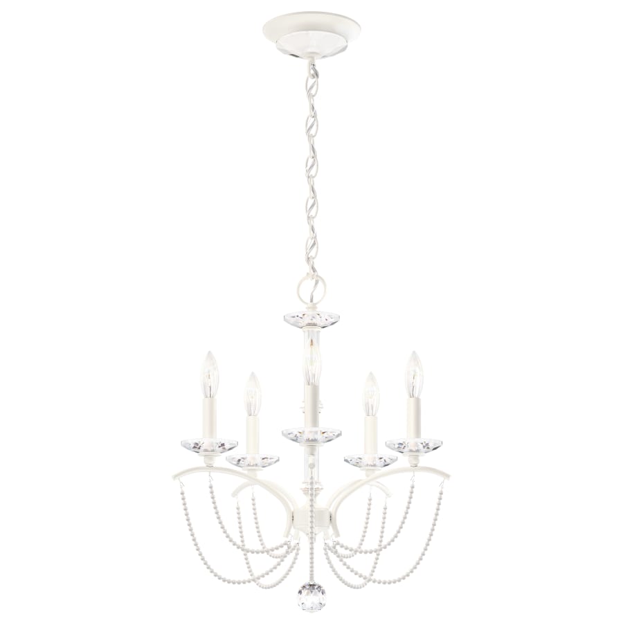 Schonbek Priscilla 5 Light 18" Wide Crystal Chandelier with White Pearl Beads