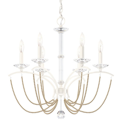 Schonbek Priscilla 6 Light 24" Wide Crystal Chandelier with Bronze Pearl Beads
