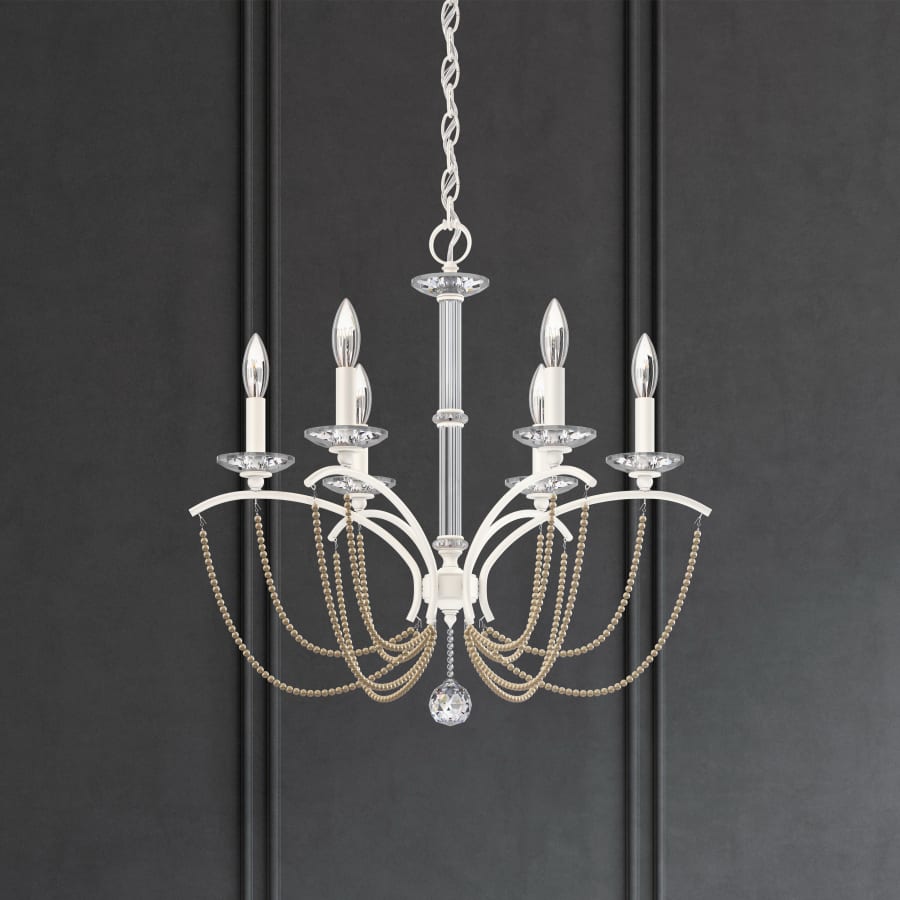 Schonbek Priscilla 6 Light 24" Wide Crystal Chandelier with Bronze Pearl Beads