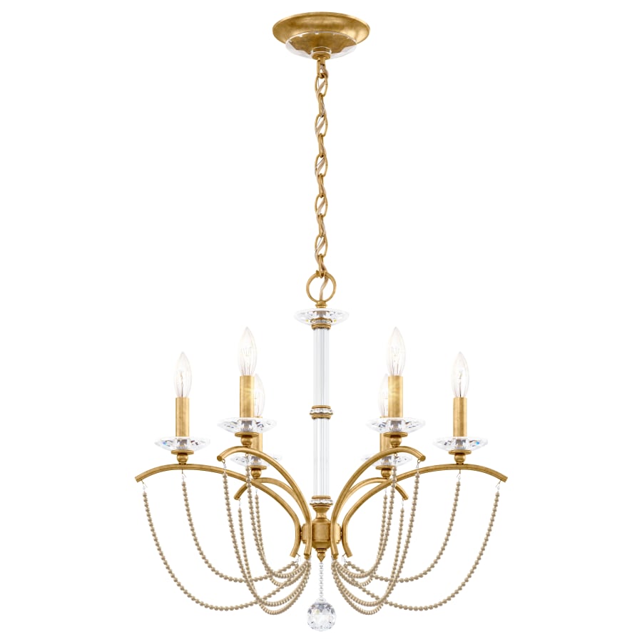 Schonbek Priscilla 6 Light 24" Wide Crystal Chandelier with Bronze Pearl Beads