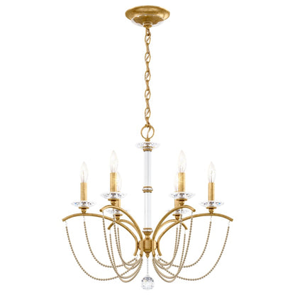 Schonbek Priscilla 6 Light 24" Wide Crystal Chandelier with Bronze Pearl Beads