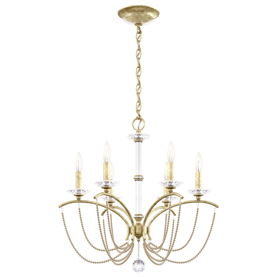 Schonbek Priscilla 6 Light 24" Wide Crystal Chandelier with Bronze Pearl Beads