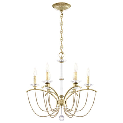 Schonbek Priscilla 6 Light 24" Wide Crystal Chandelier with Bronze Pearl Beads