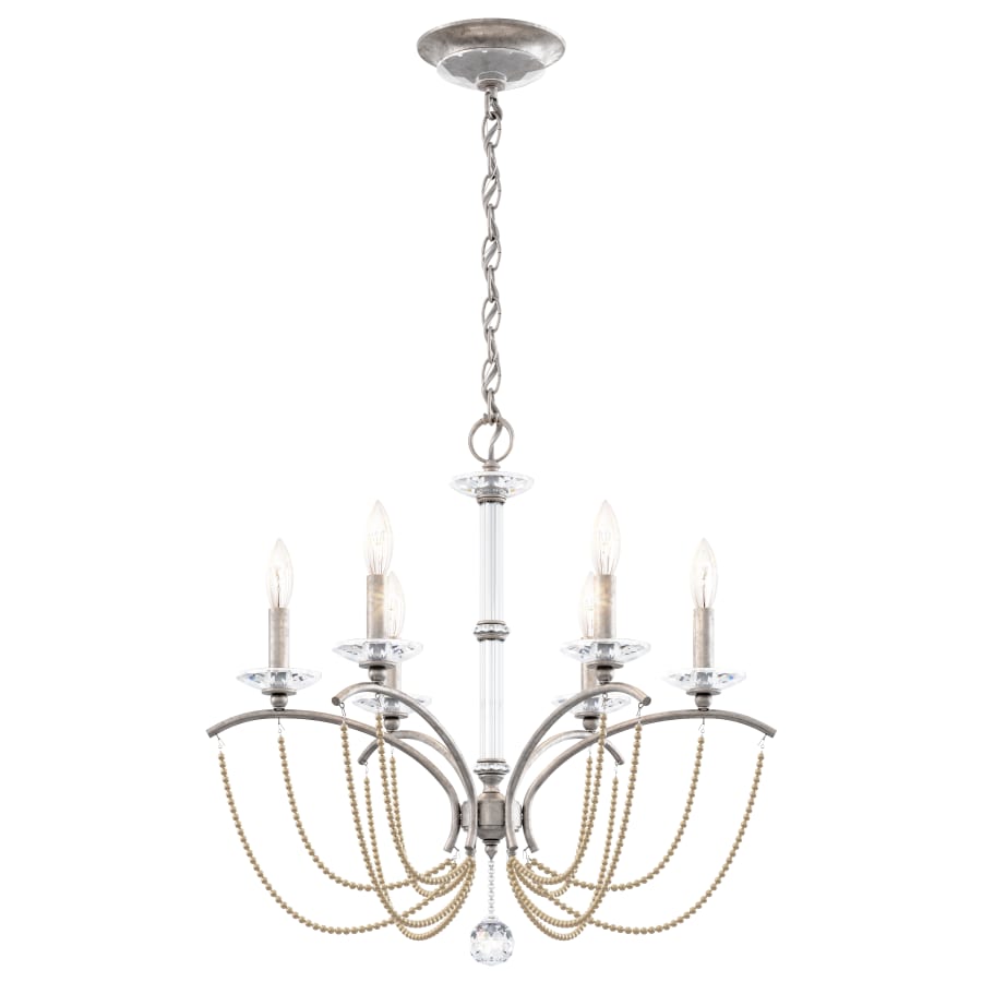 Schonbek Priscilla 6 Light 24" Wide Crystal Chandelier with Bronze Pearl Beads