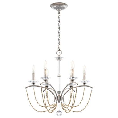 Schonbek Priscilla 6 Light 24" Wide Crystal Chandelier with Bronze Pearl Beads
