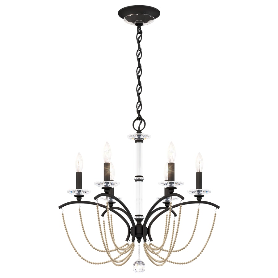 Schonbek Priscilla 6 Light 24" Wide Crystal Chandelier with Bronze Pearl Beads