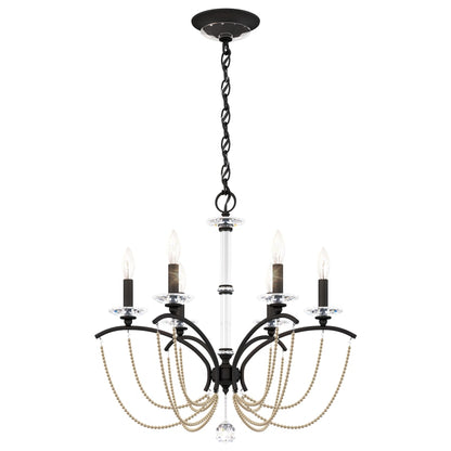 Schonbek Priscilla 6 Light 24" Wide Crystal Chandelier with Bronze Pearl Beads