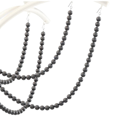 Schonbek Priscilla 6 Light 24" Wide Crystal Chandelier with Dark Grey Pearl Beads