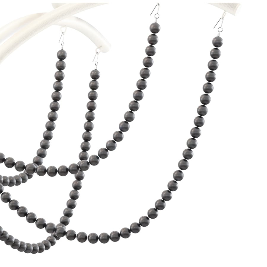 Schonbek Priscilla 6 Light 24" Wide Crystal Chandelier with Dark Grey Pearl Beads