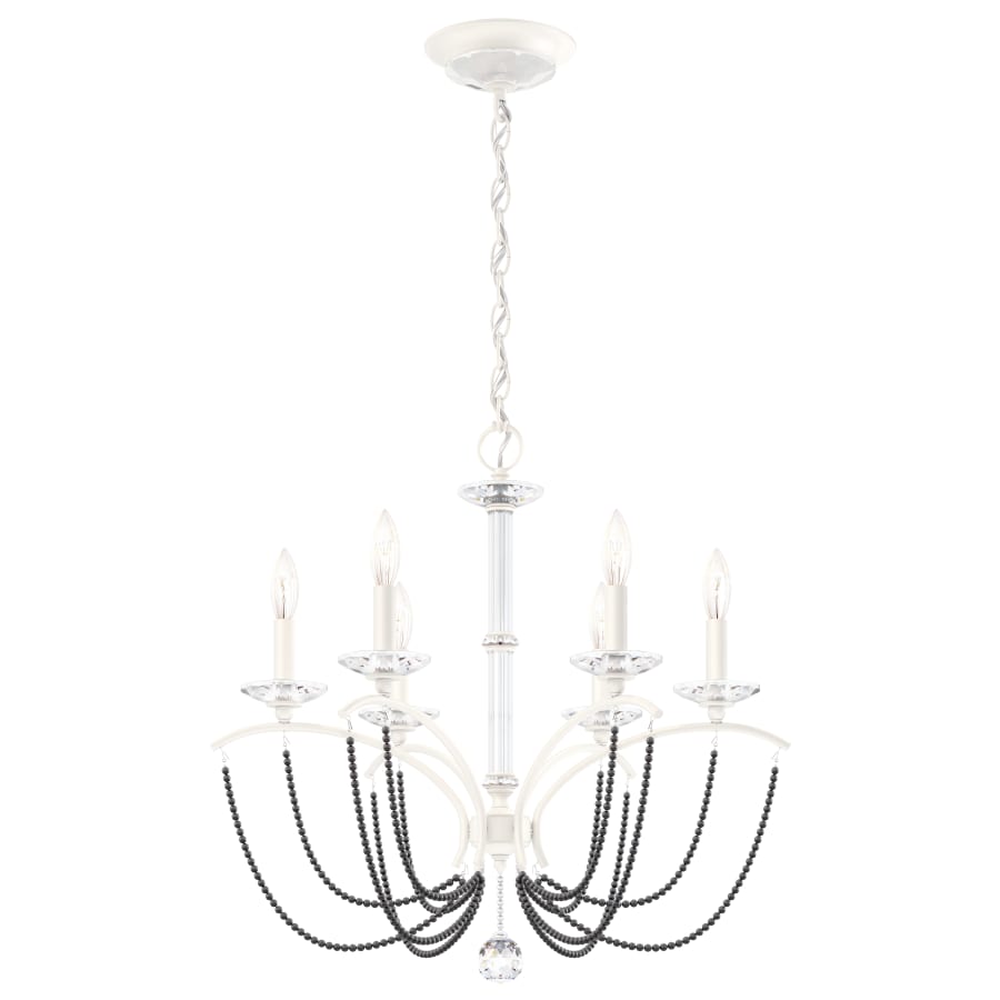 Schonbek Priscilla 6 Light 24" Wide Crystal Chandelier with Dark Grey Pearl Beads