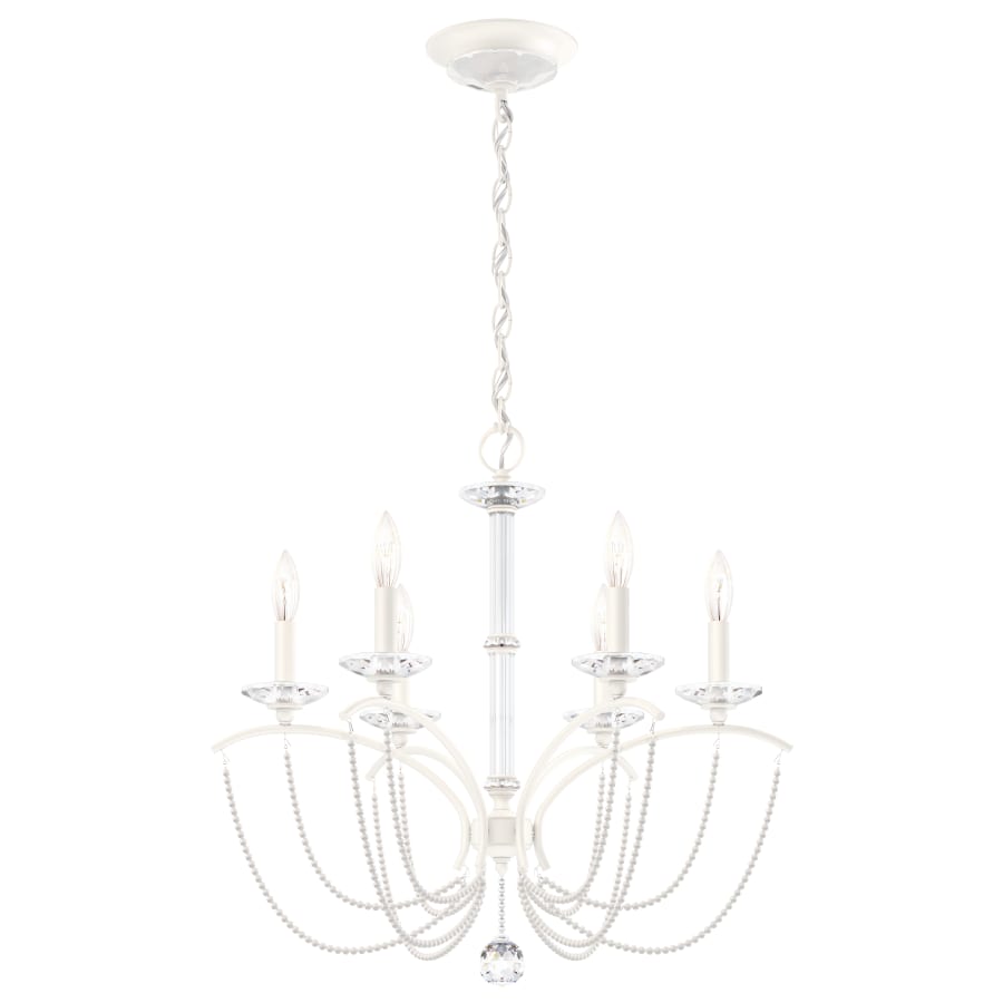 Schonbek Priscilla 6 Light 24" Wide Crystal Chandelier with White Pearl Beads