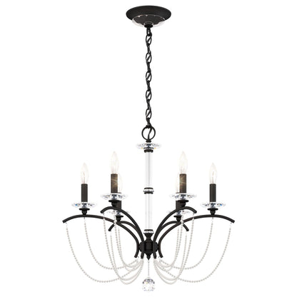 Schonbek Priscilla 6 Light 24" Wide Crystal Chandelier with White Pearl Beads