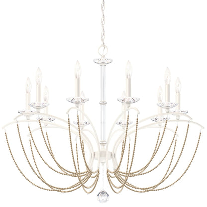 Schonbek Priscilla 10 Light 36" Wide Crystal Chandelier with Bronze Pearl Beads
