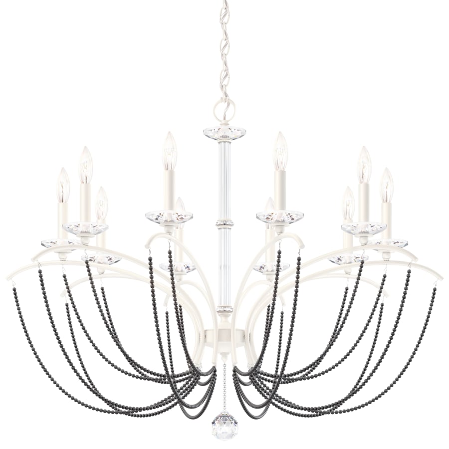 Schonbek Priscilla 10 Light 36" Wide Crystal Chandelier with Dark Grey Pearl Beads