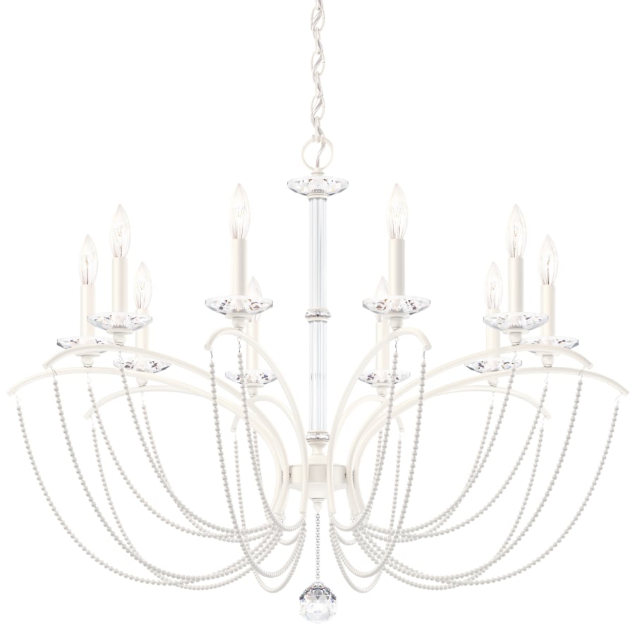 Schonbek Priscilla 10 Light 36" Wide Crystal Chandelier with White Pearl Beads