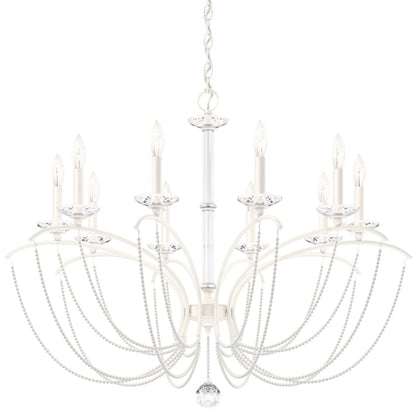 Schonbek Priscilla 10 Light 36" Wide Crystal Chandelier with White Pearl Beads