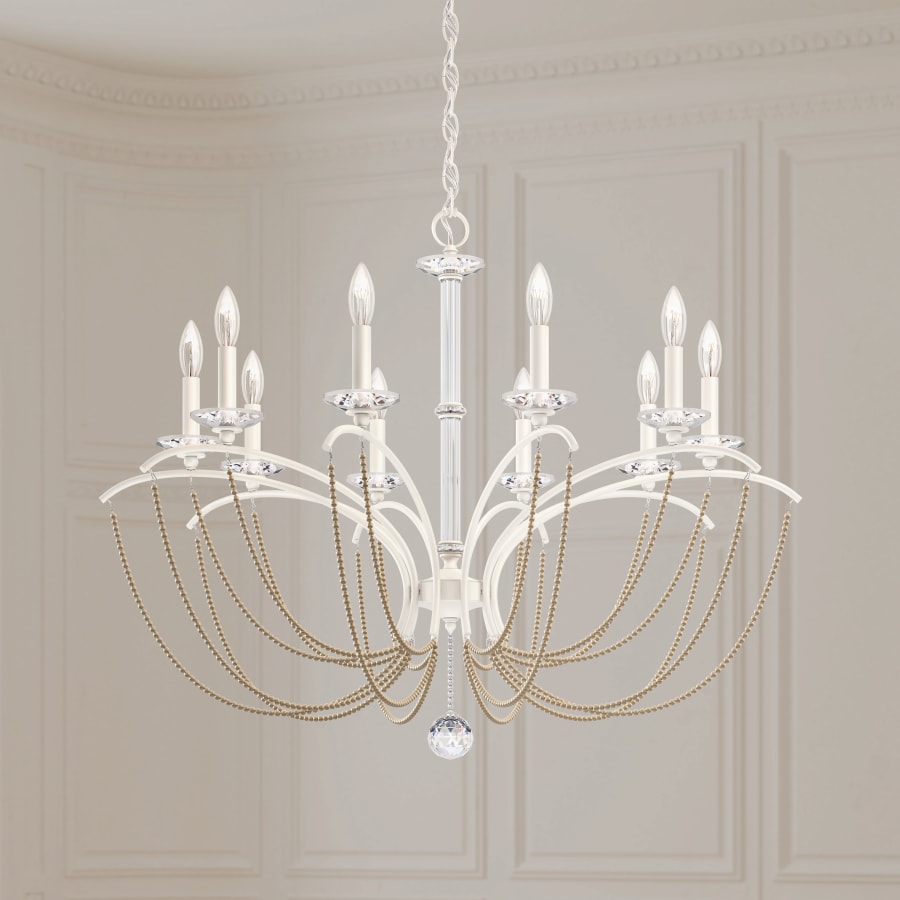 Schonbek Priscilla 10 Light 36" Wide Crystal Chandelier with Bronze Pearl Beads