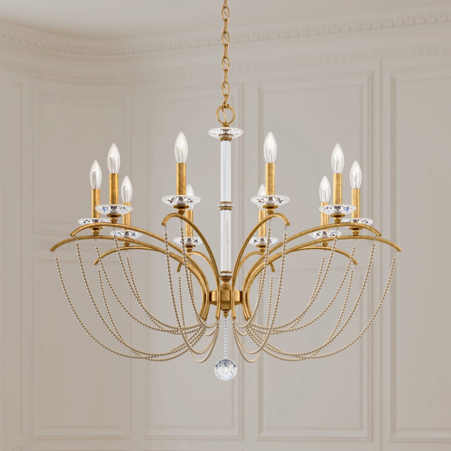 Schonbek Priscilla 10 Light 36" Wide Crystal Chandelier with Bronze Pearl Beads