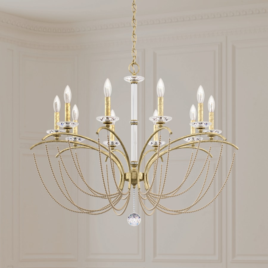 Schonbek Priscilla 10 Light 36" Wide Crystal Chandelier with Bronze Pearl Beads