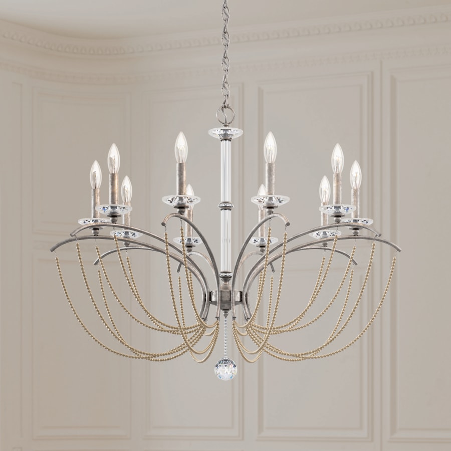 Schonbek Priscilla 10 Light 36" Wide Crystal Chandelier with Bronze Pearl Beads