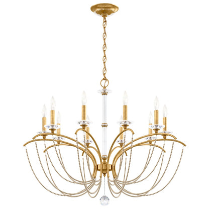 Schonbek Priscilla 10 Light 36" Wide Crystal Chandelier with Bronze Pearl Beads