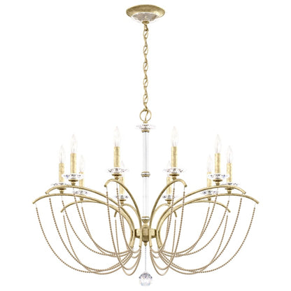Schonbek Priscilla 10 Light 36" Wide Crystal Chandelier with Bronze Pearl Beads