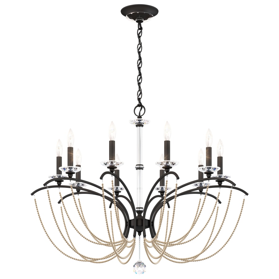 Schonbek Priscilla 10 Light 36" Wide Crystal Chandelier with Bronze Pearl Beads