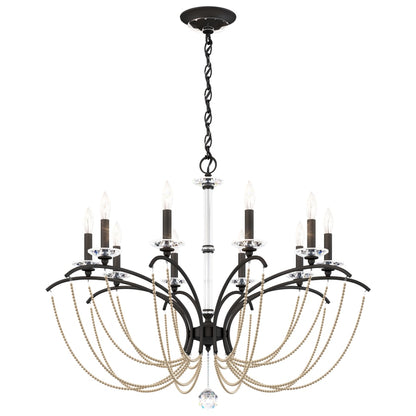 Schonbek Priscilla 10 Light 36" Wide Crystal Chandelier with Bronze Pearl Beads